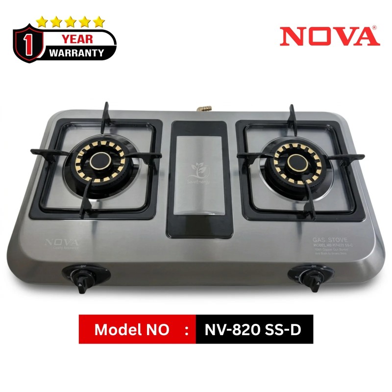 NOVA NV-820 SS Double Burner Gas Stove