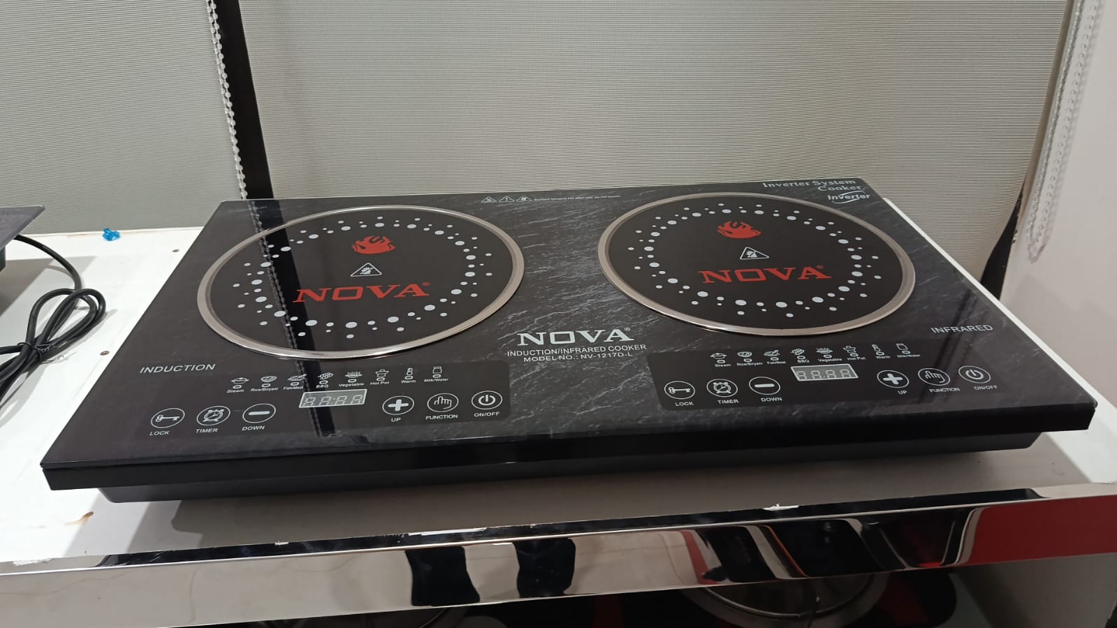 NOVA Infrared + Induction Cooker | NV-1217D-L | 4400W Double Burner | Inverter Friendly | Dual Cooker